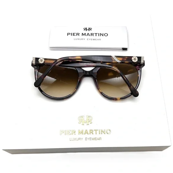 Pier Martino Tortoise Acetate Sunglasses hand-set bohemian  display picture 3